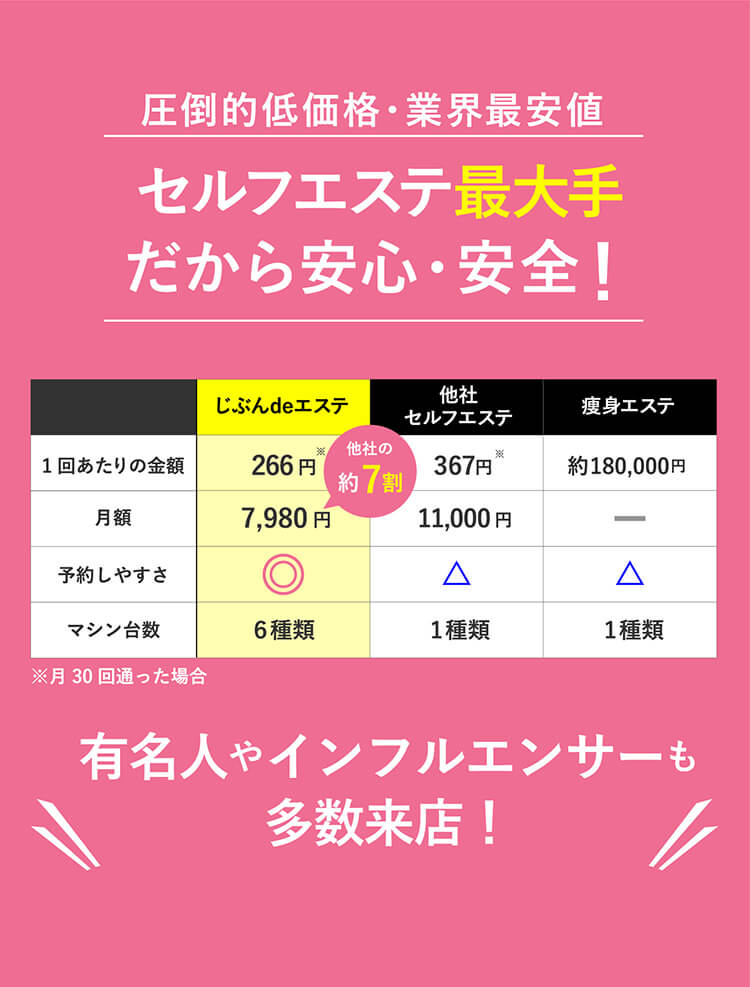 じぶんdeエステ 料金表